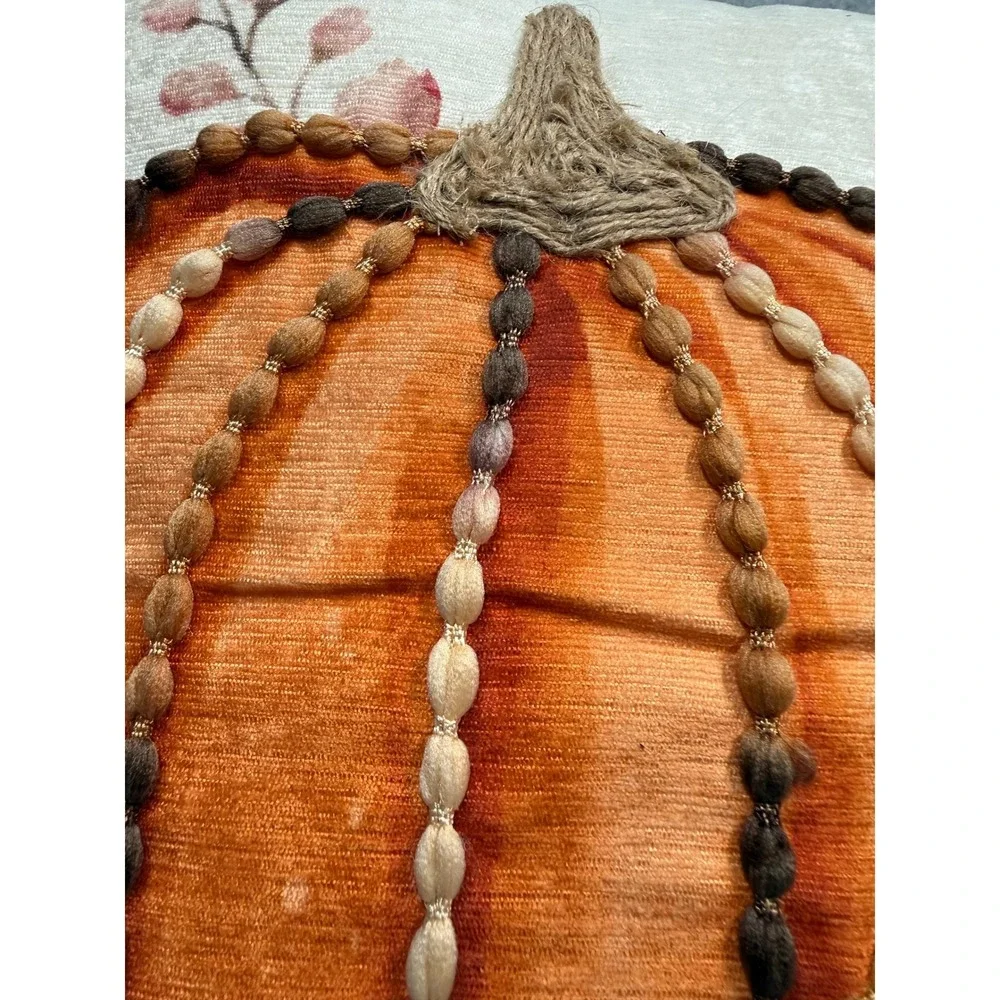 New Ashland Fall Pumpkin Throw Pillow 16x16 Harvest Floral‎ Autumn Decor Rustic